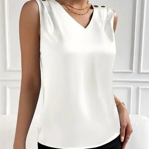 Elegant White Sleeveless Top